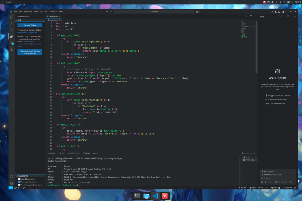 Fedora Linux KDE Plasma