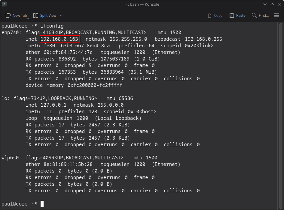 Finding Your IP Address with ifconfig