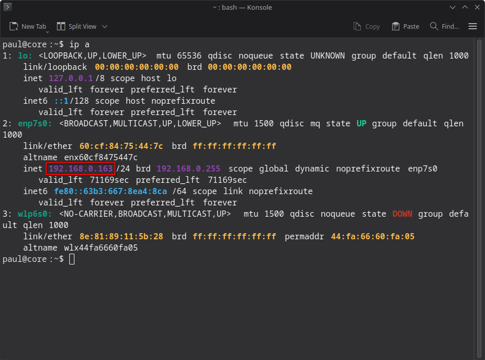 Finding Your IP Address with ip a